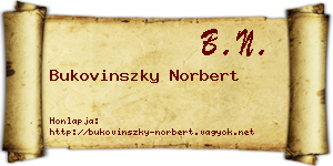 Bukovinszky Norbert névjegykártya